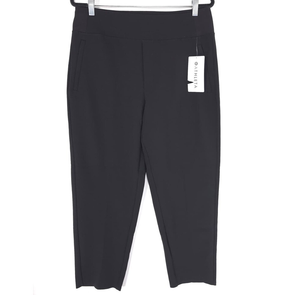 ATHLETA Women's New Straight Leg Endless Pants 12 Black Quick Drying 533636